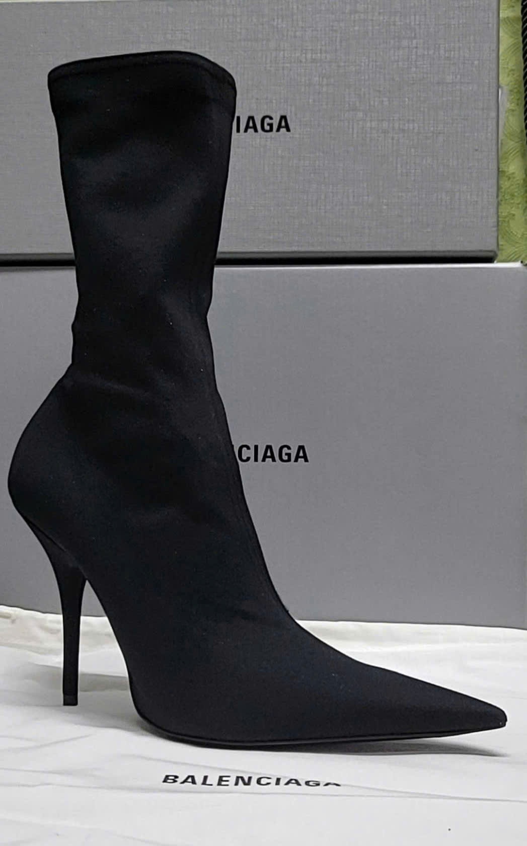 Boot Balenciaga đen thun - 11cm (SNV)