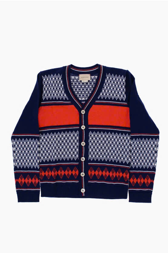 Áo cardigan GG kid xanh đỏ -738315