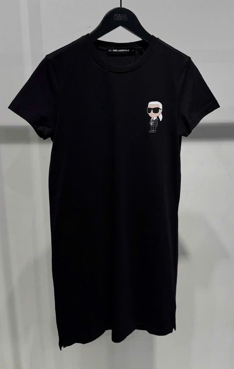 Váy suông ngắn tay Karl logo K đen - ARW13003