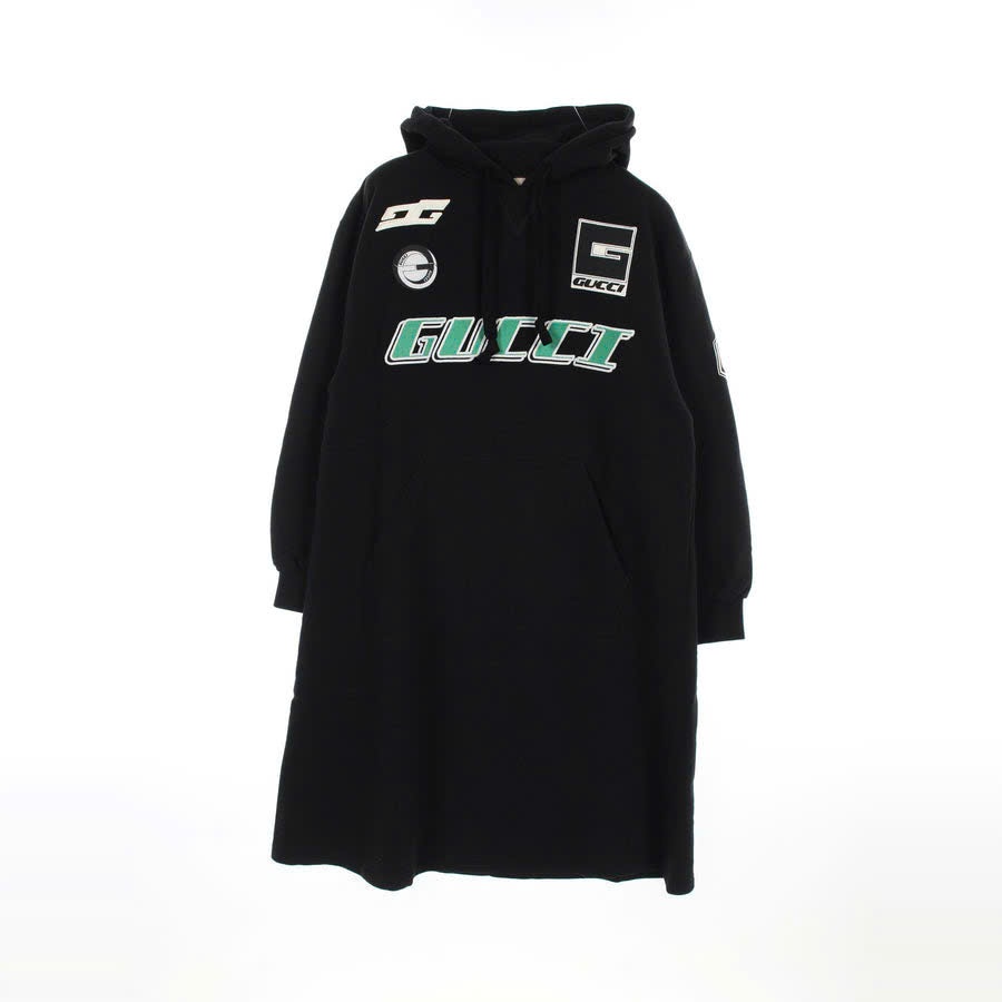 Váy Hoddie GG đen chữ xanh lá (772304)