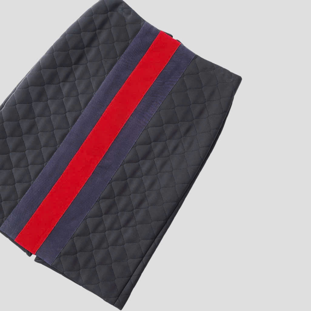 Chân váy GG trần trám - navy sọc đỏ - 771282