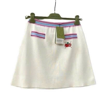 Chân váy GG trắng viền hồng xanh- ngang eo 32cm co giãn- 782255