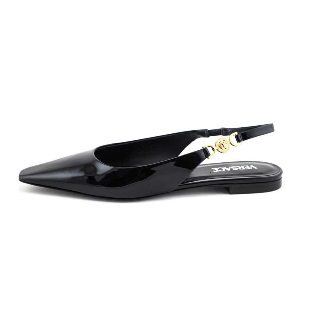 Giày VS Patent hở gót màu đen 0.5cm (1013024)