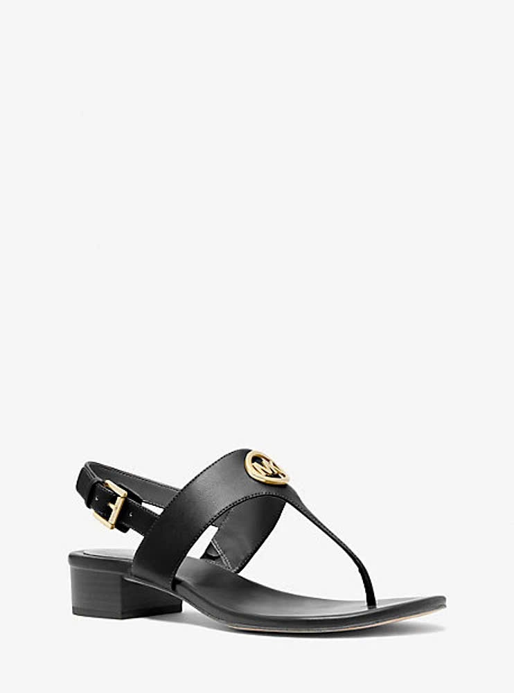 Sandal MK Hannah màu đen trơn (49S5HNFS3L)