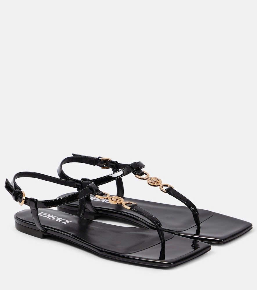 Sandal VS đen logo vàng 1013453 chữ - 1p