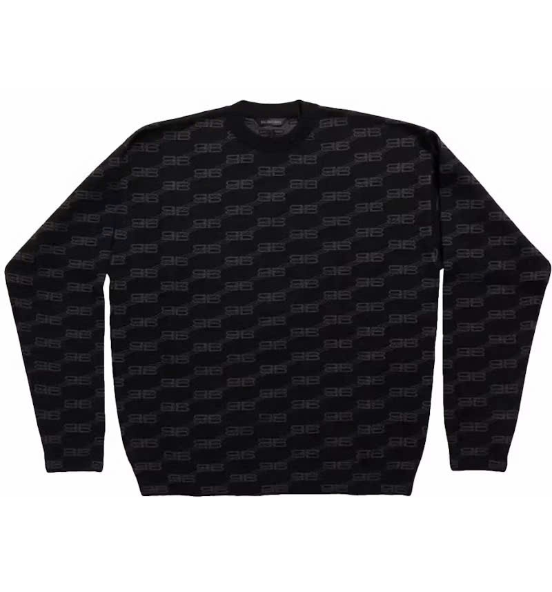 Áo nỉ Balenciaga nam logo DB kẻ chéo Đen - SNV 733861
