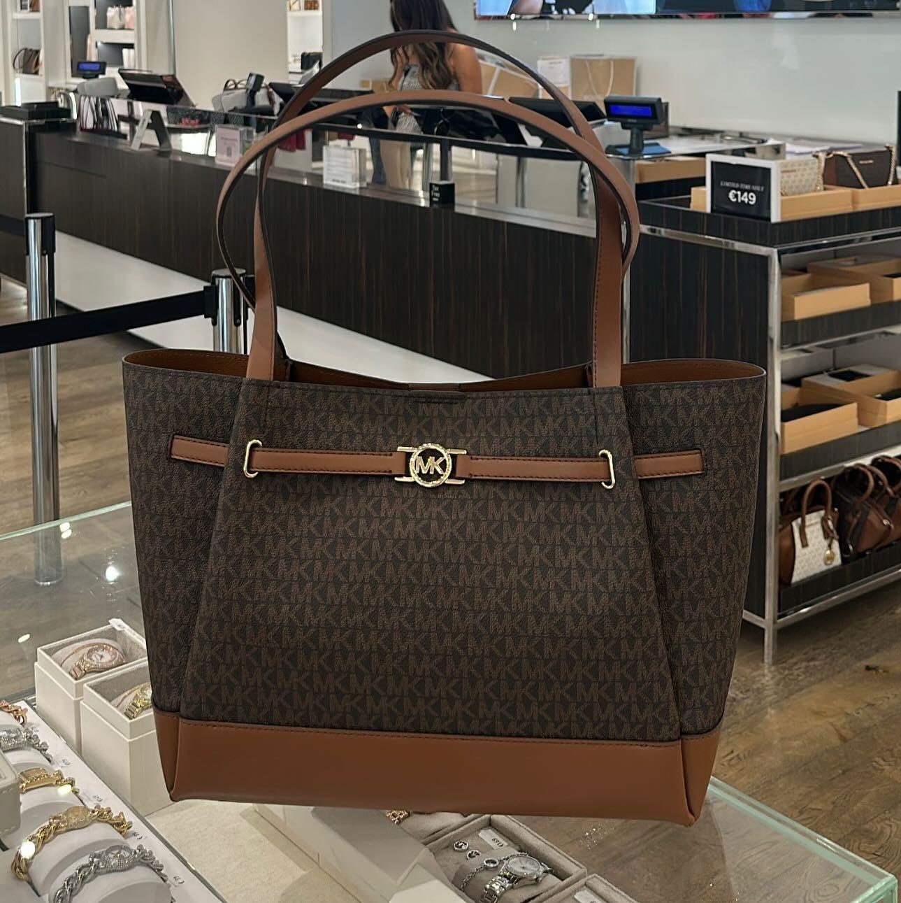 Túi MK Shopper Reed Large Logo Belted - 42x27x18 cm - Nâu fulllogo
