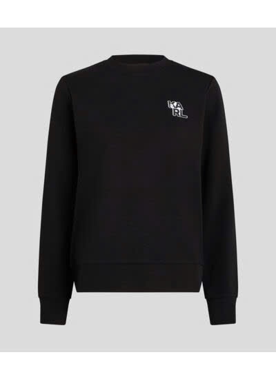 Áo nỉ Karl logo thêu màu đen - ASW20005