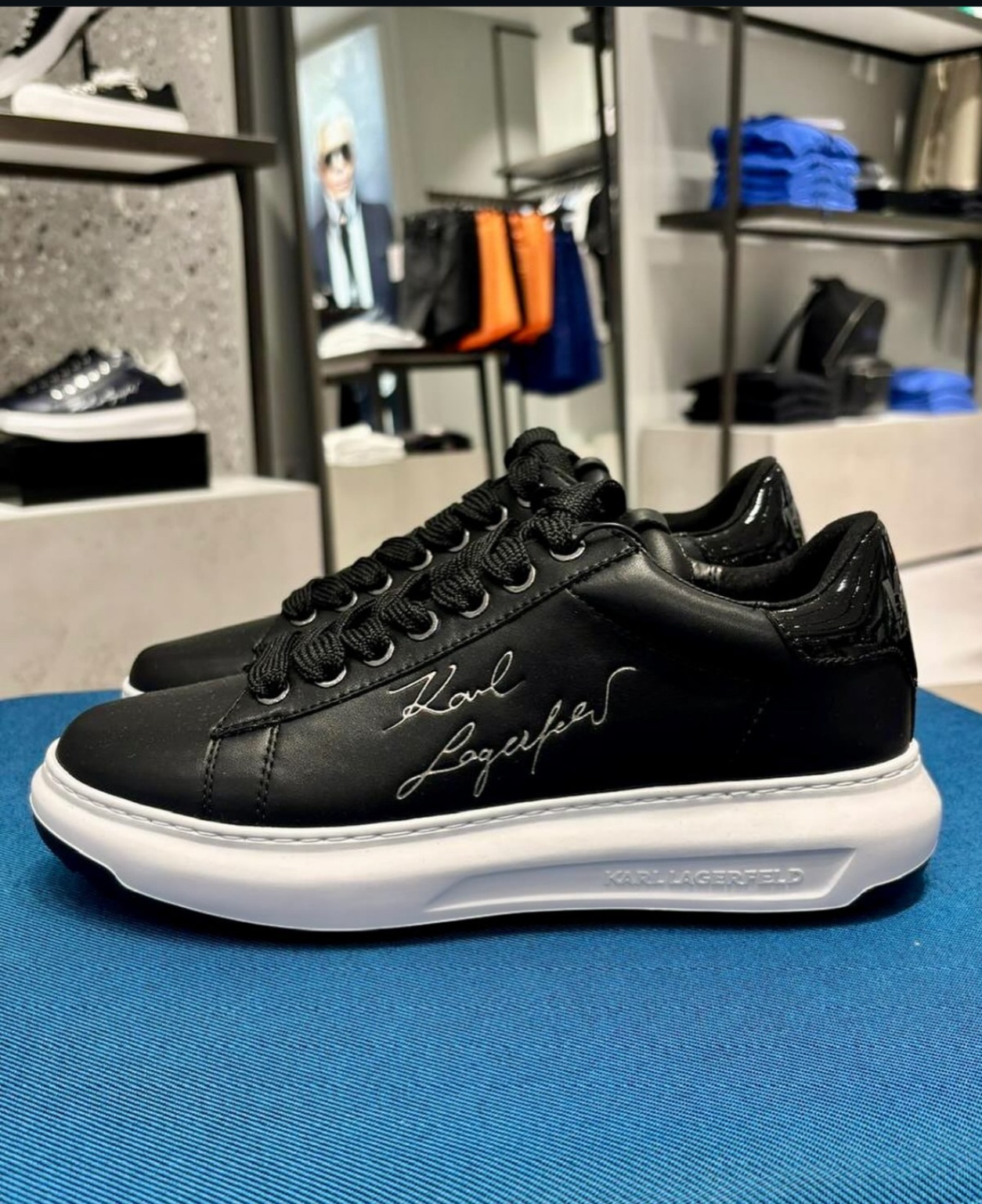 Sneaker Karl nam đen đế trắng - chữ ký- KLL95725