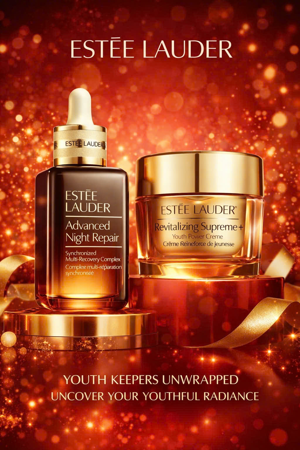 Sét 2 sp estee lauder youth keepers unwrappded - 1 kem 30ml - 1 serum 30ml ( HSD: 24T)