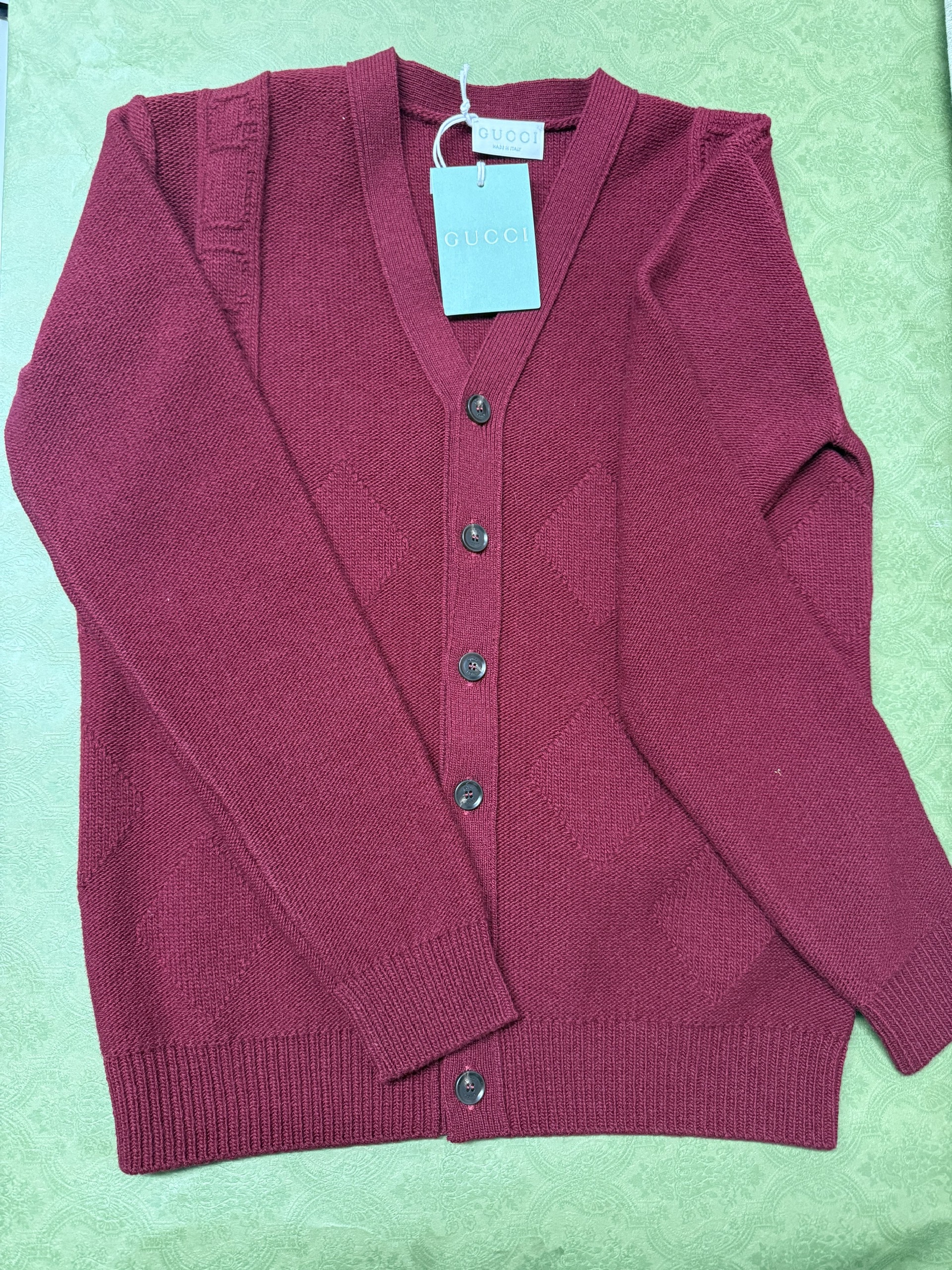Áo Cardigan GG kid màu đỏ mận - 804185