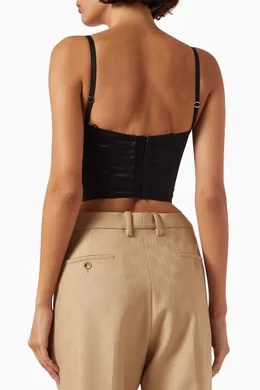 Áo corset GG họa tiết GG viền ren - SNV - 680996