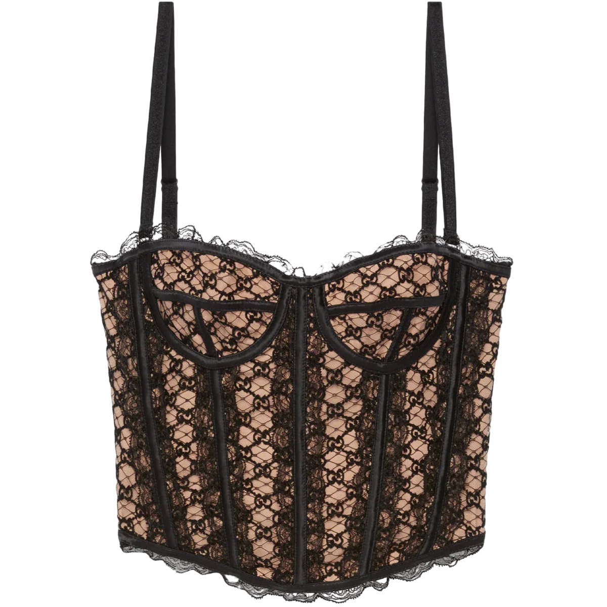 Áo corset GG họa tiết GG viền ren - SNV - 680996