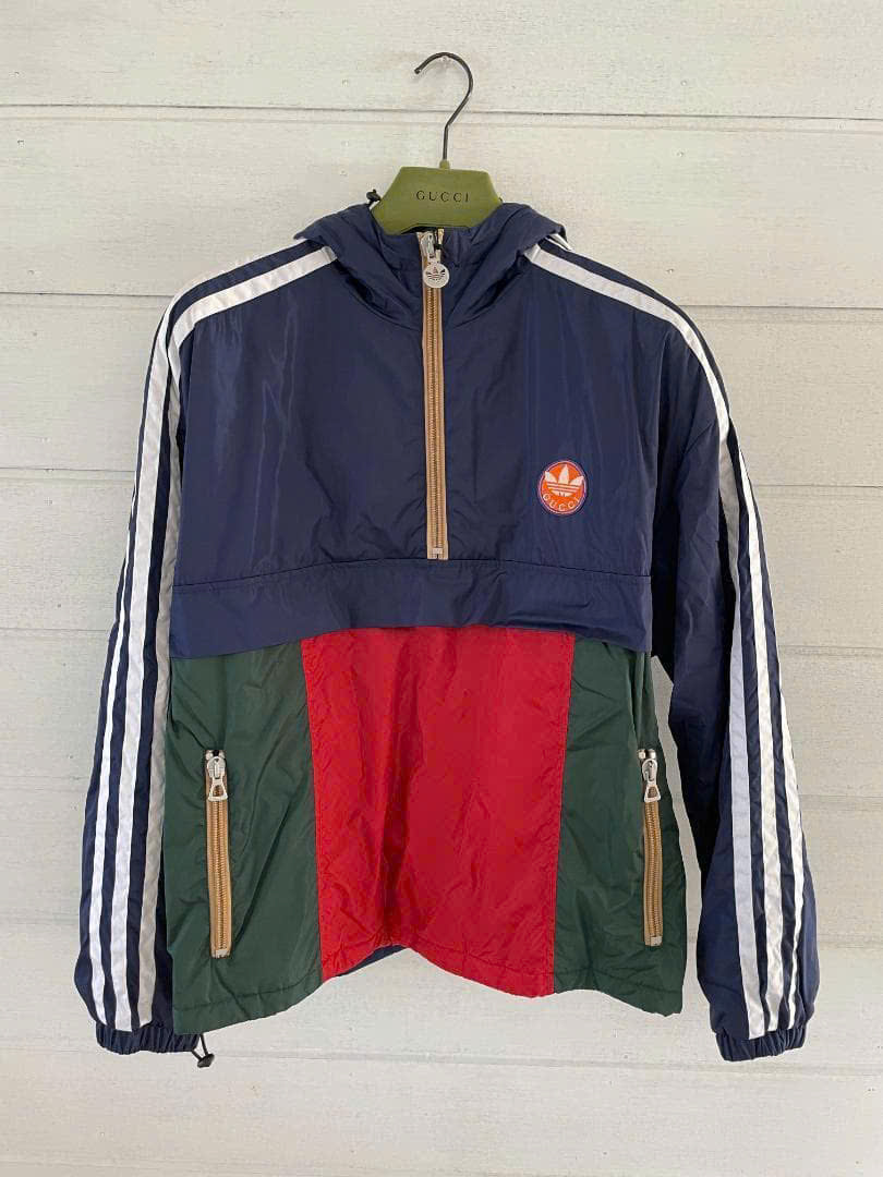 Áo hoodie AGGxADD vải dù màu xanh pha đỏ-SNV-722520