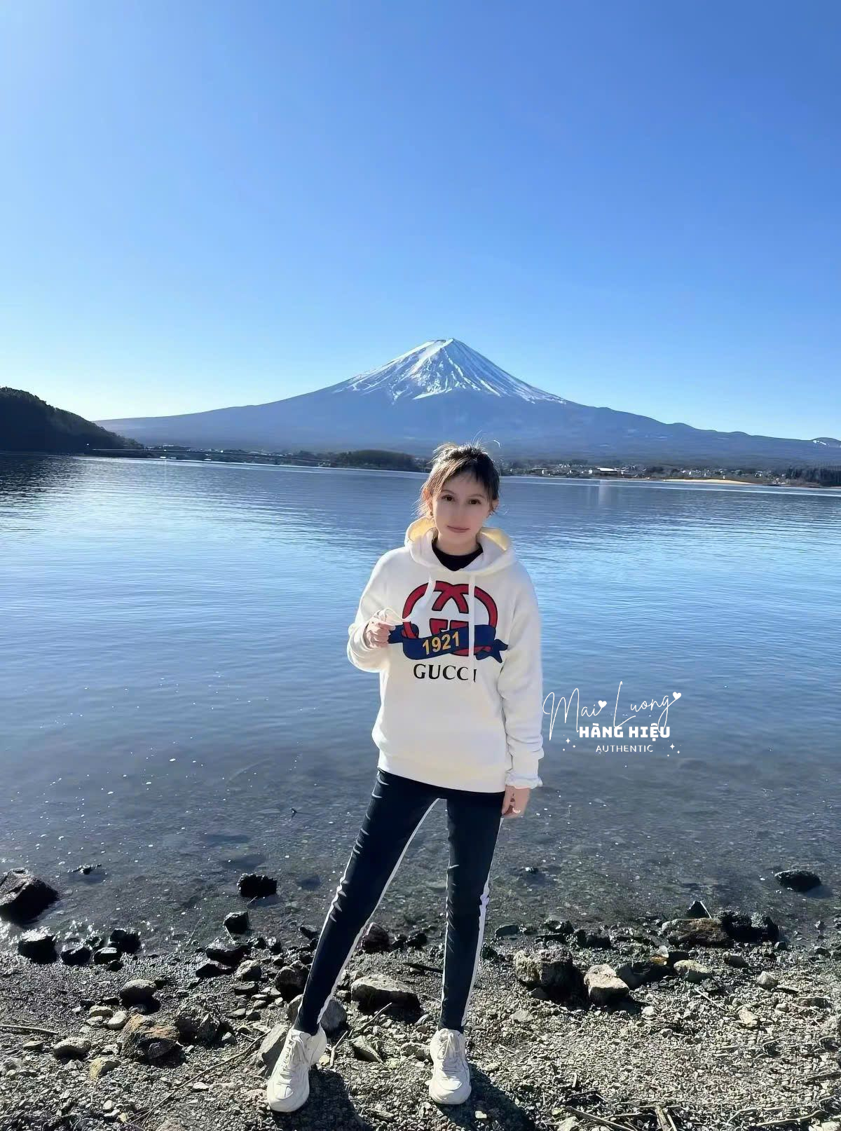 Áo hoodie GG logo lồng đỏ xanh 1921 (717427)