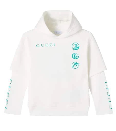 Áo hoodie GG màu trắng chữ xanh - kid - 826656