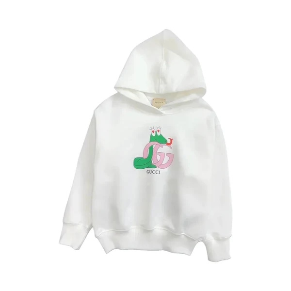 Áo hoodie GG màu trắng hình rắn logo hồng (820587)