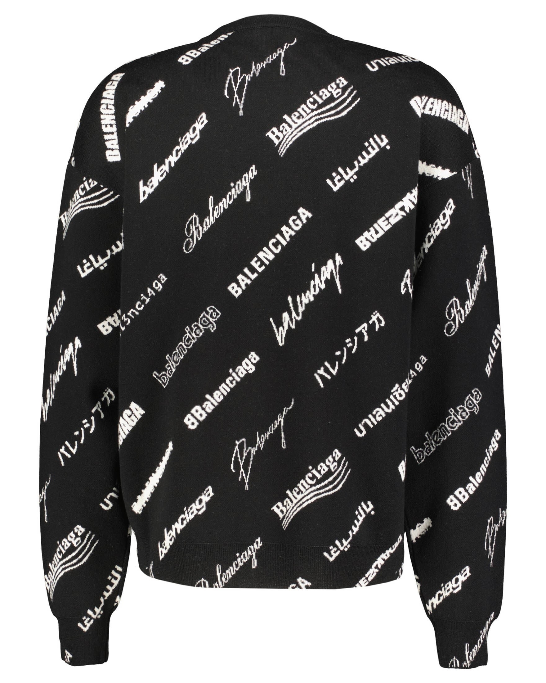 Áo len Balenciaga đen logo chữ trắng - SNV - 724869