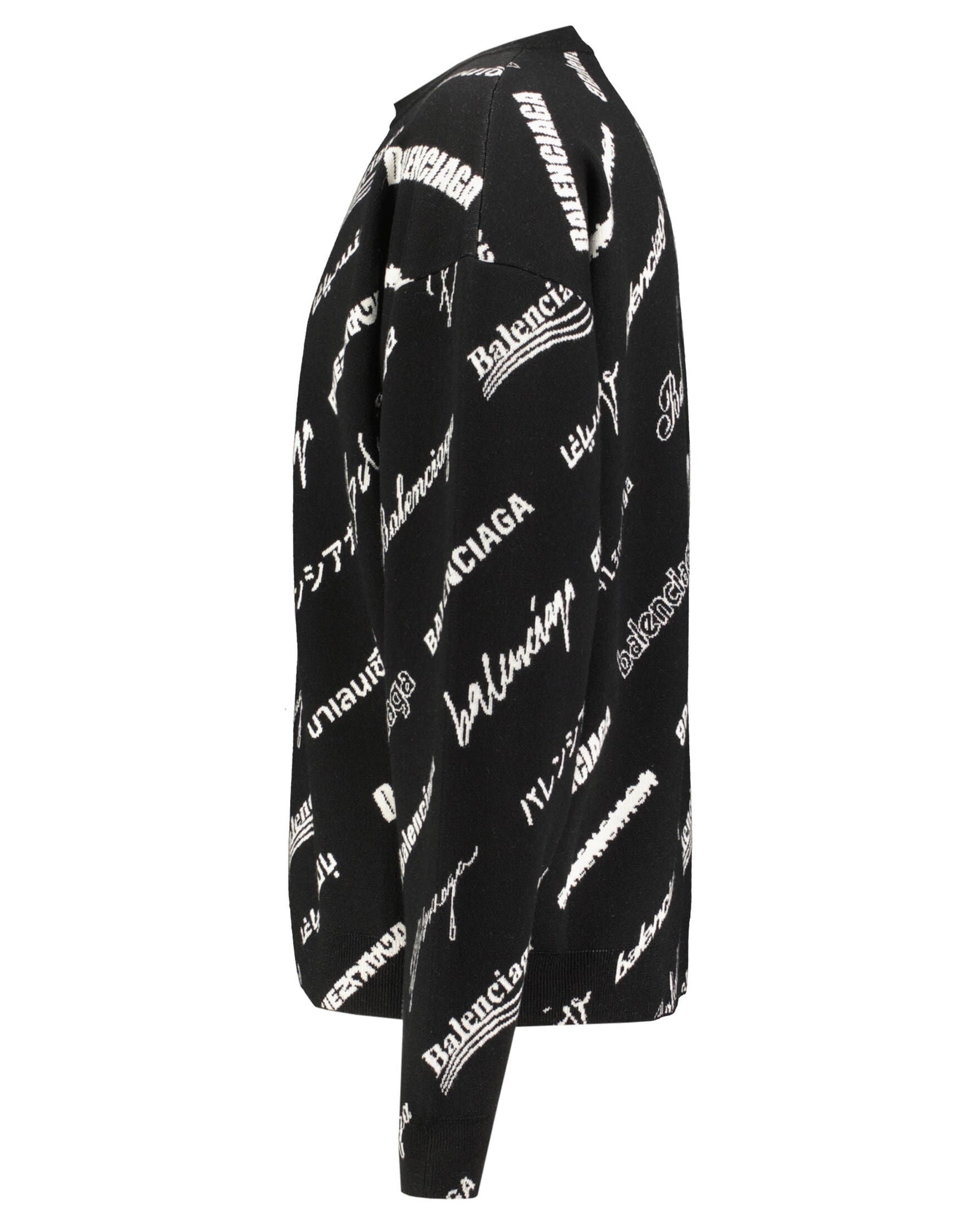 Áo len Balenciaga đen logo chữ trắng - SNV - 724869
