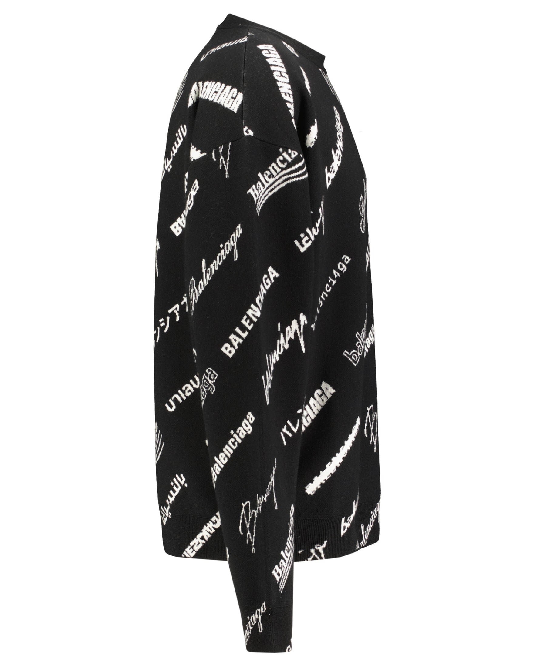 Áo len Balenciaga đen logo chữ trắng - SNV - 724869
