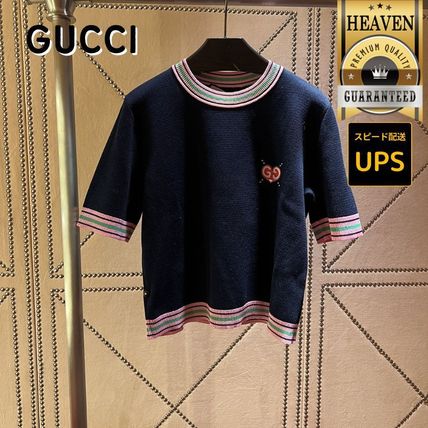Áo len GG xanh navy nền hồng logo thêu - SNV - 782254