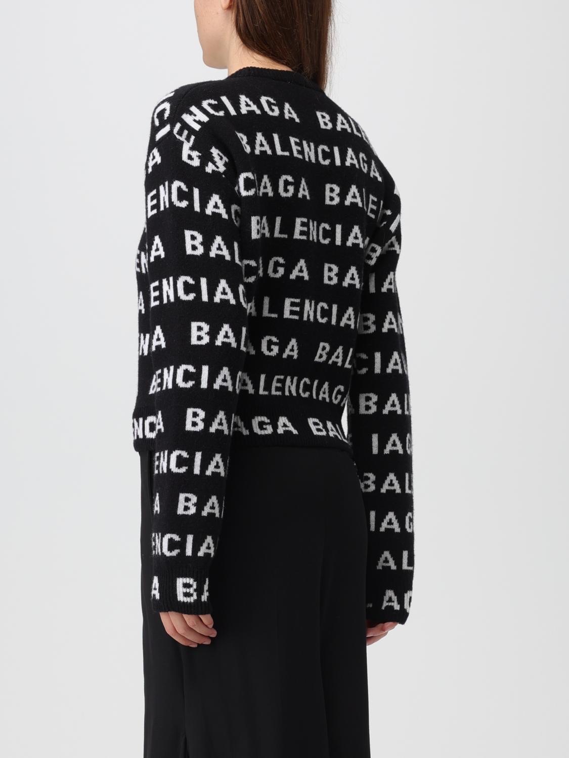 Áo len balenciaga đen full logo chữ trắng - SNV - 761591