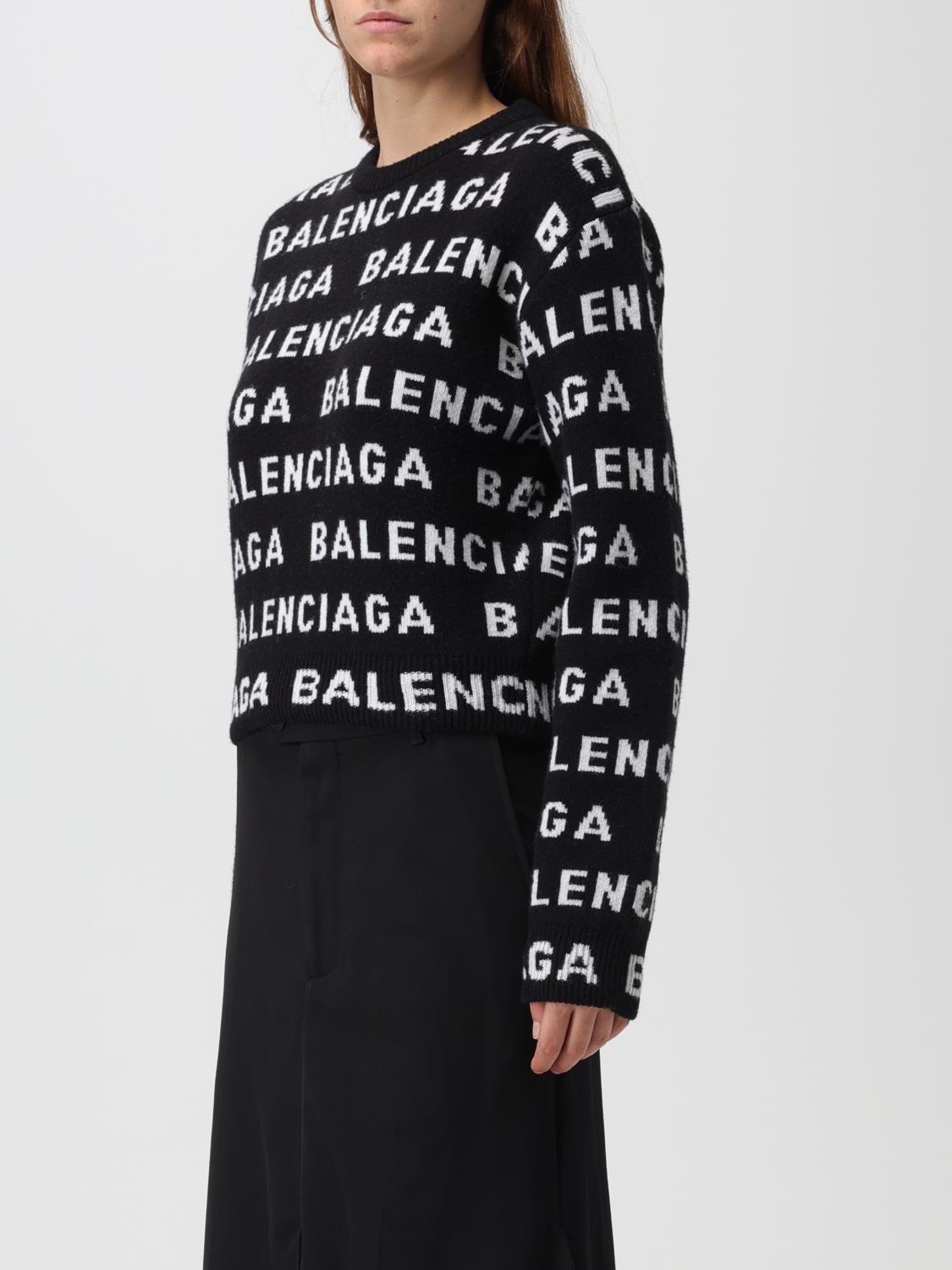 Áo len balenciaga đen full logo chữ trắng - SNV - 761591