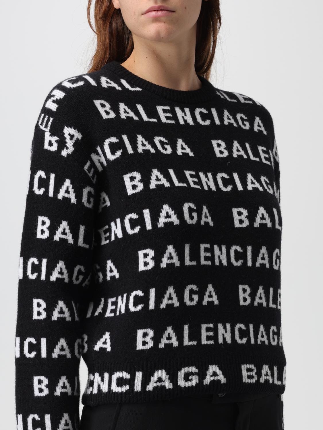 Áo len balenciaga đen full logo chữ trắng - SNV - 761591