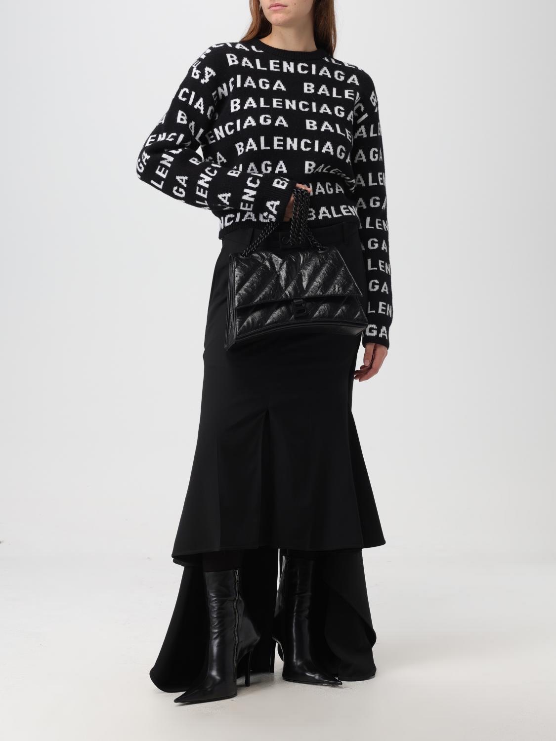 Áo len balenciaga đen full logo chữ trắng - SNV - 761591
