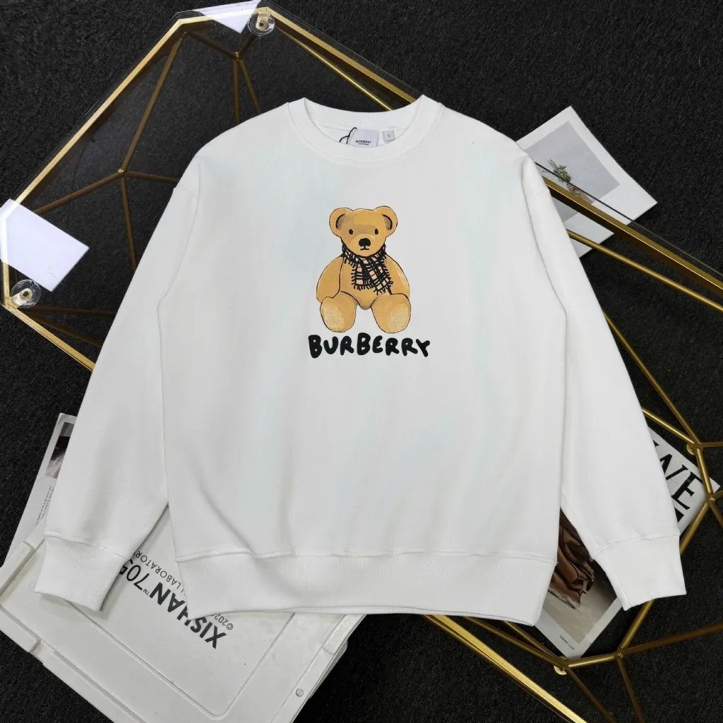 Áo nỉ BBR kid trắng logo gấu + chữ đen - A1464