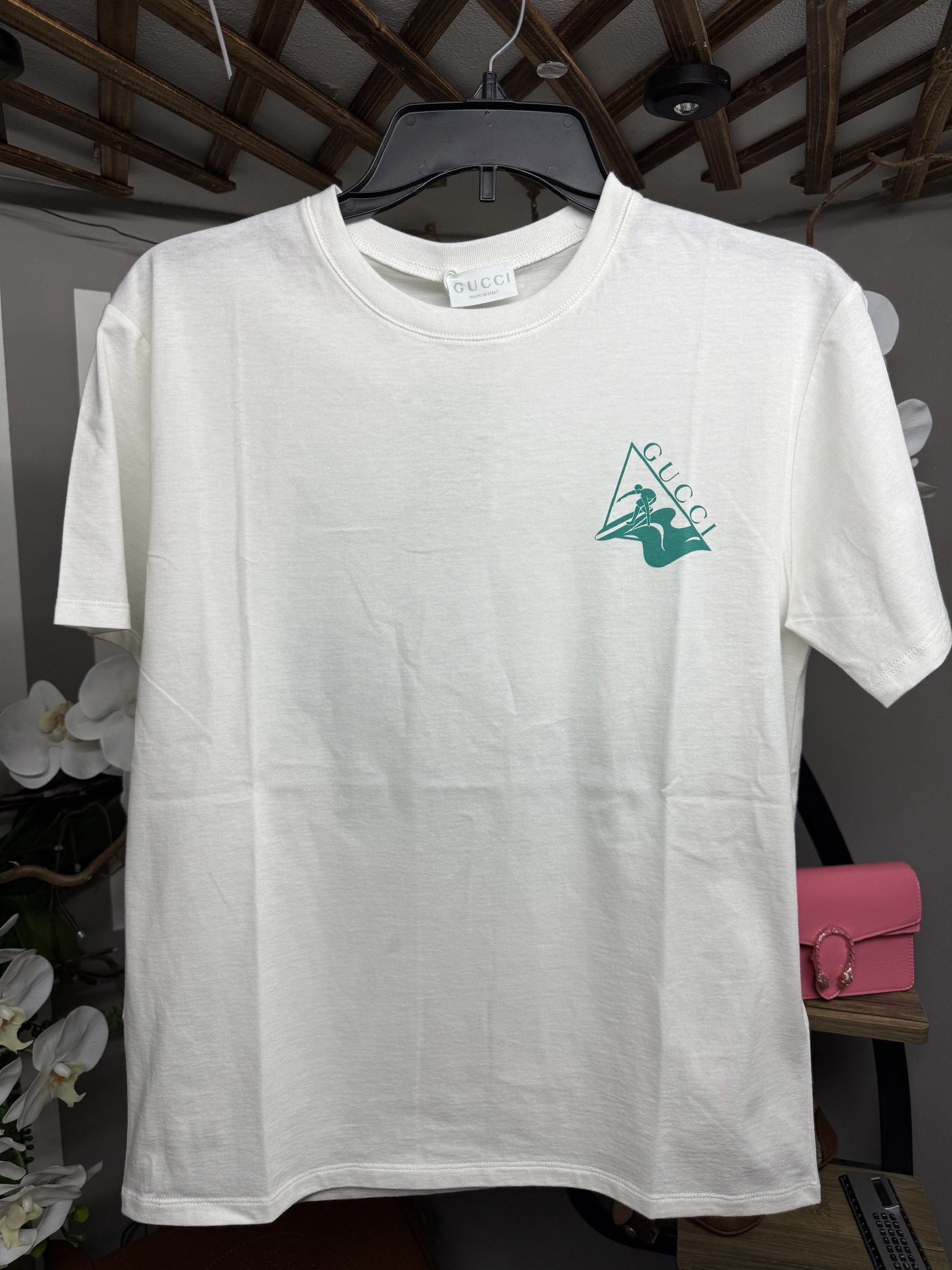Áo phông GG kid trắng logo xanh -575114
