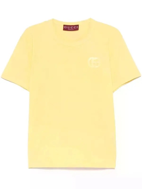 Áo phông GG vàng logo thêu - 798764