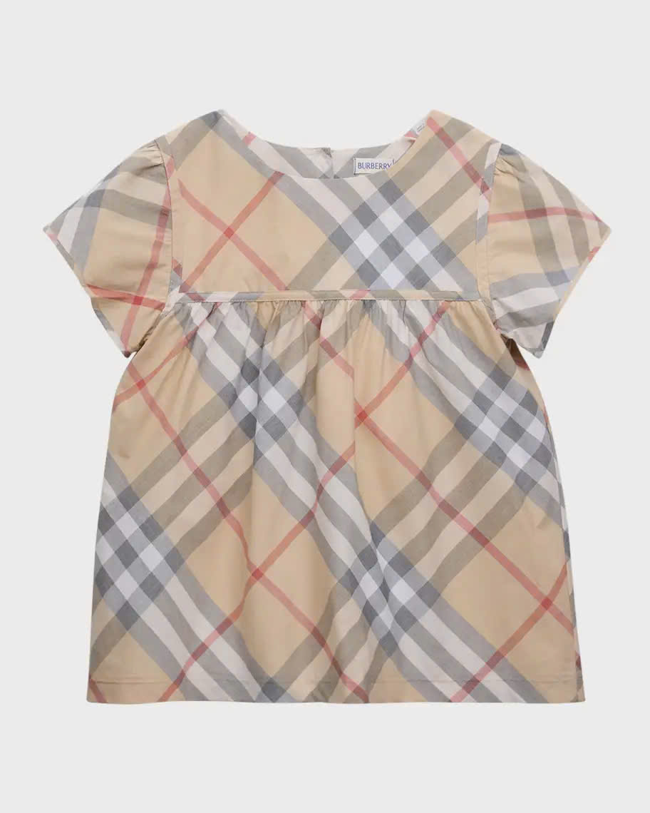 Áo phông kid BBR màu stone kẻ check A2205 TM