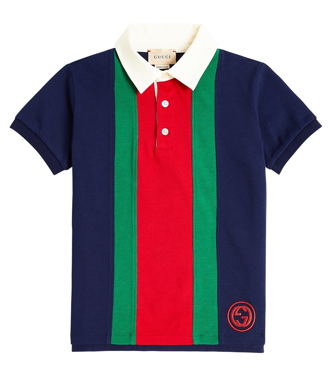 Áo polo GG kid navy cổ kem - 758825
