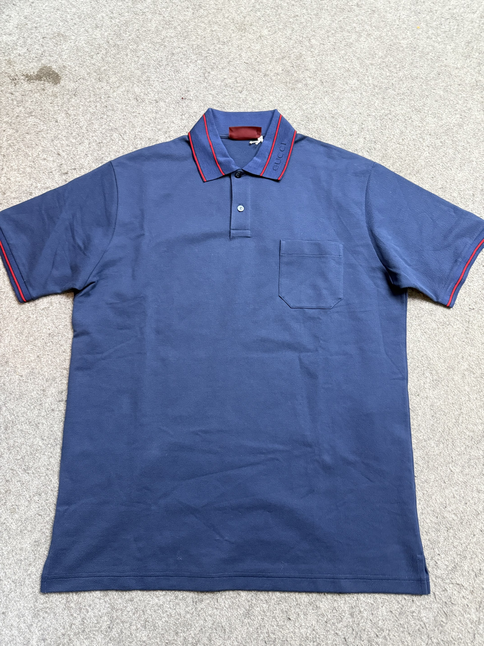 Áo polo GG xanh phối sọc đỏ-SNV- 784422