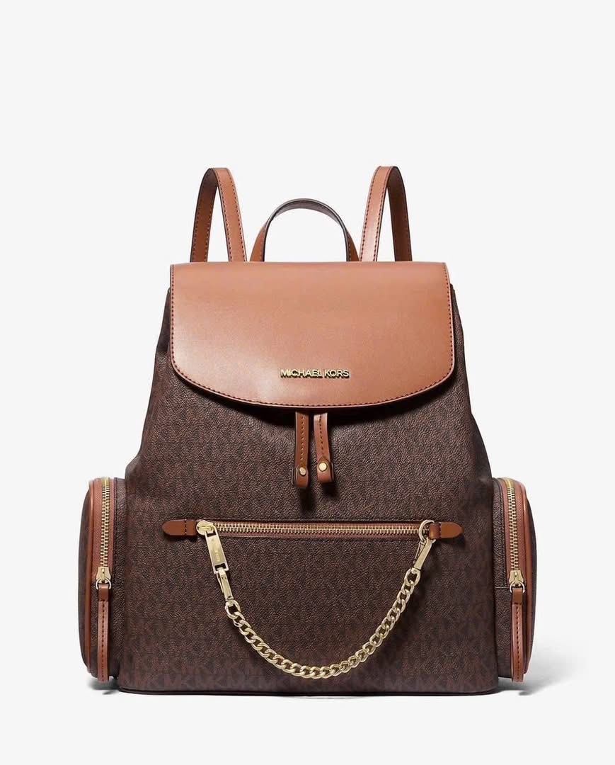 Balo MK Jet set item nâu full logo - 35T1GTTB6B - KT: 19/24*27*11