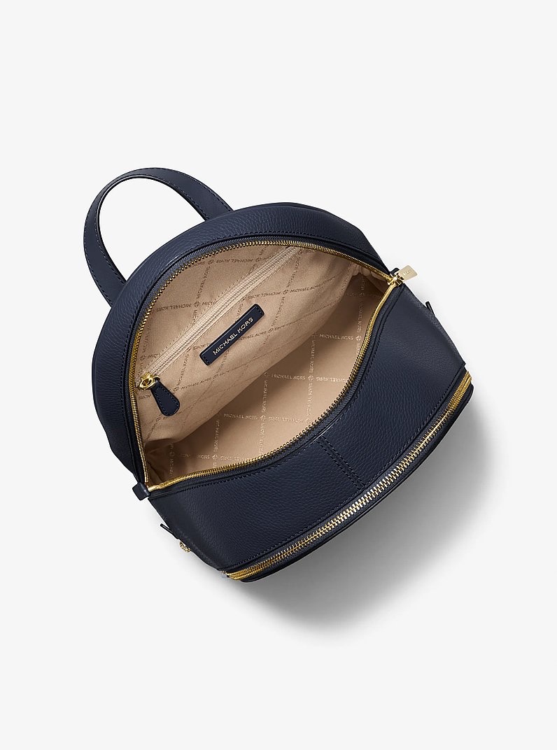 Balo MK rhea xanh navy logo vàng - 35S5GRAB2L - 24x30x13