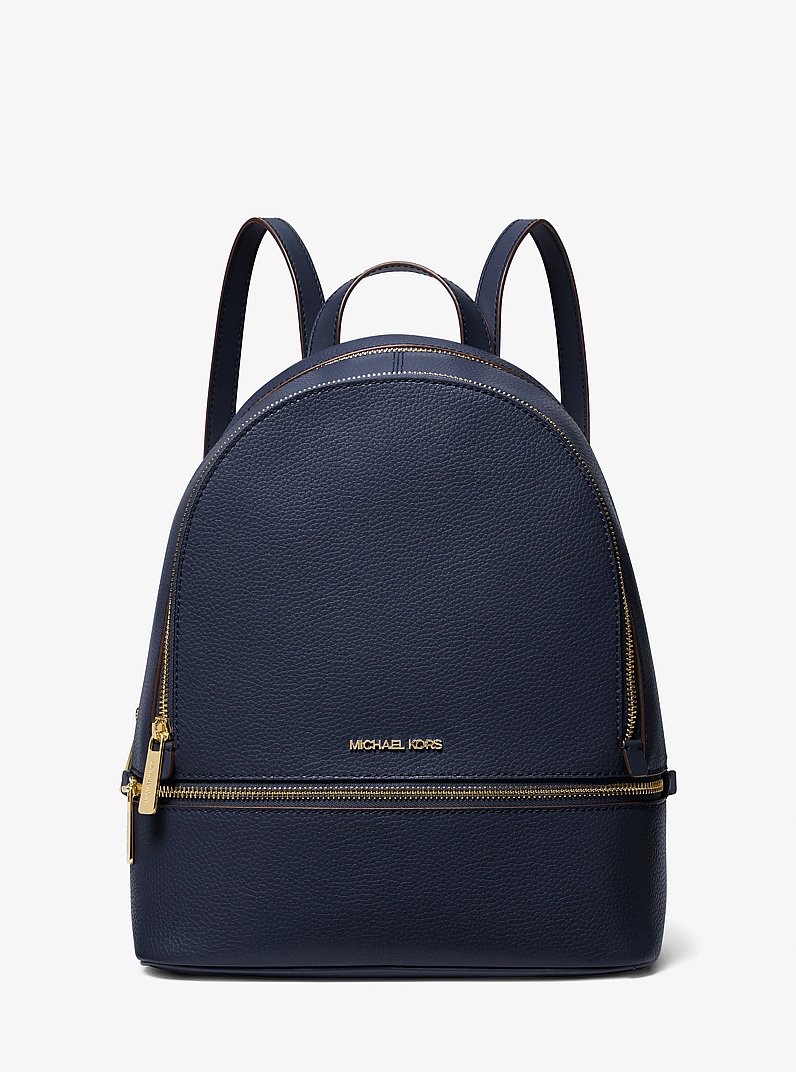 Balo MK rhea xanh navy logo vàng - 35S5GRAB2L - 24x30x13