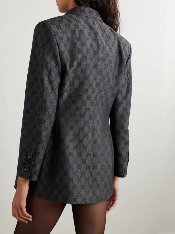 Blazer GG màu ghi đen full logo - SNV - 715184