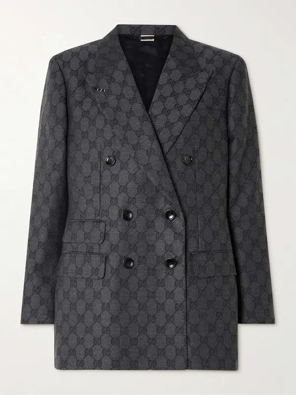 Blazer GG màu ghi đen full logo - SNV - 715184