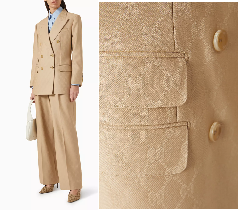 Blazer GG màu vàng cát full logo - SNV715184
