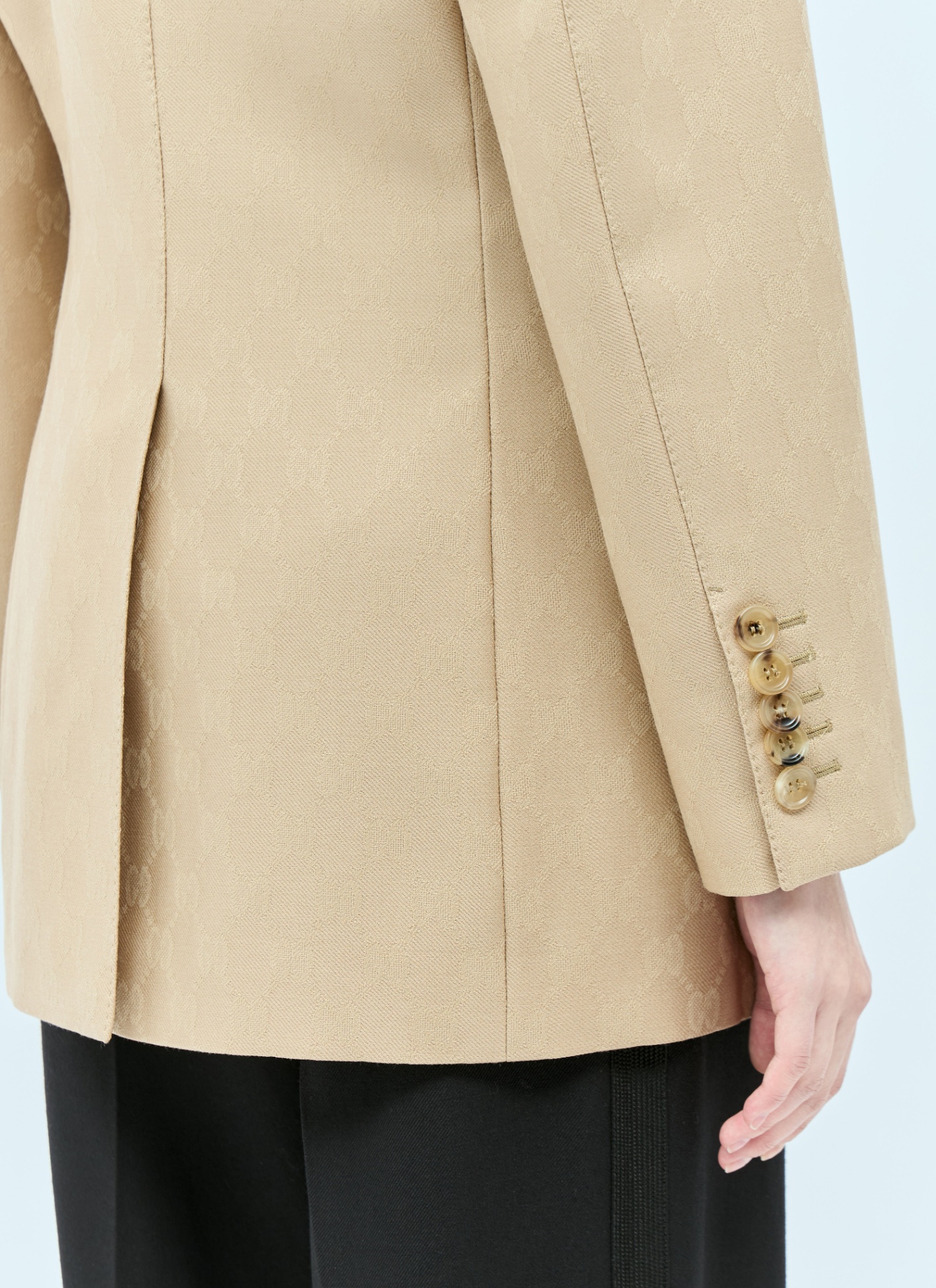 Blazer GG màu vàng cát full logo - SNV715184