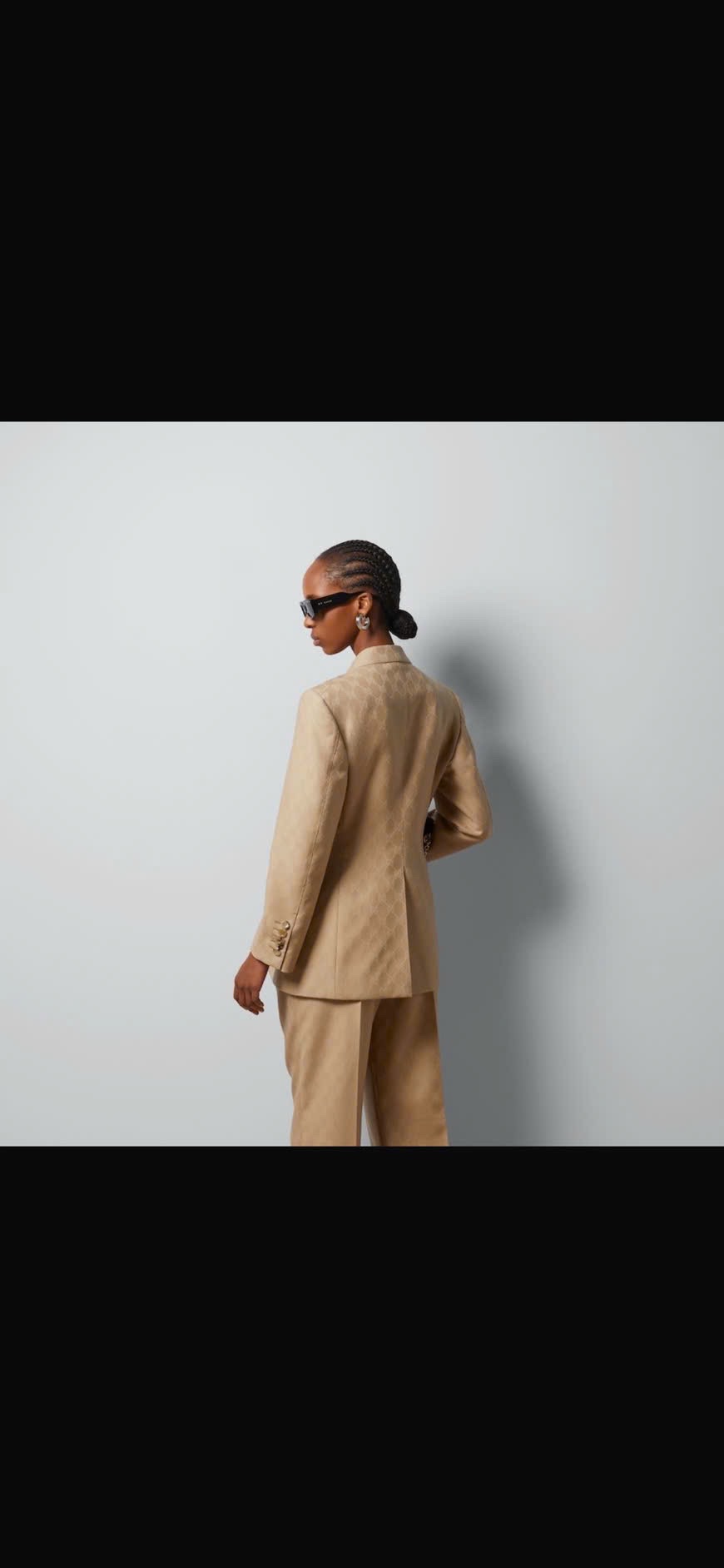 Blazer GG màu vàng cát full logo - SNV715184
