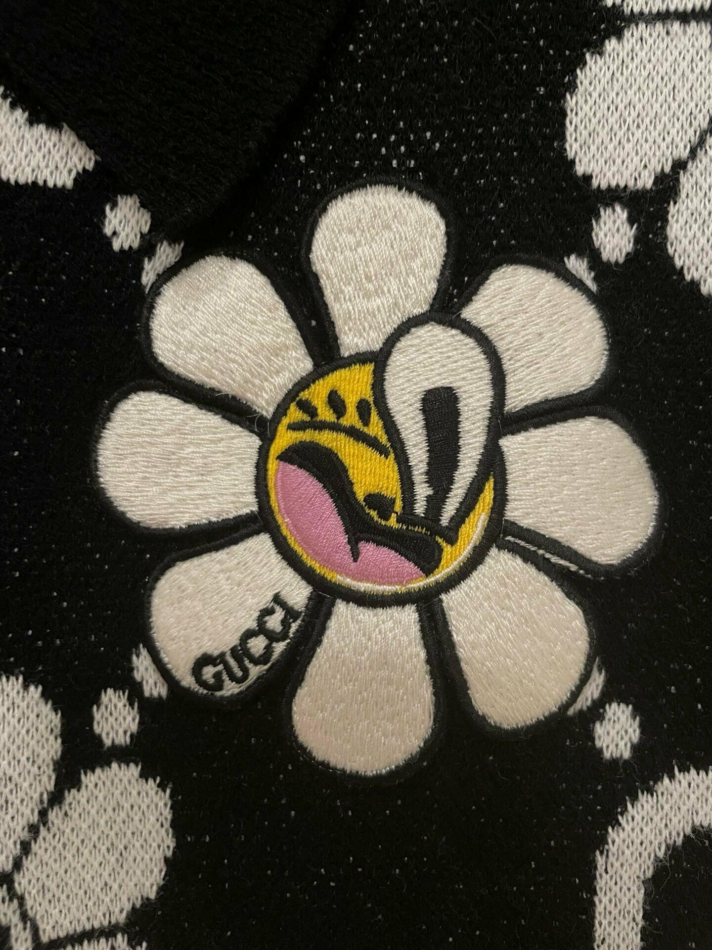 Cardigan GG đen logo hoạ tiết trắng - SNV - 782223