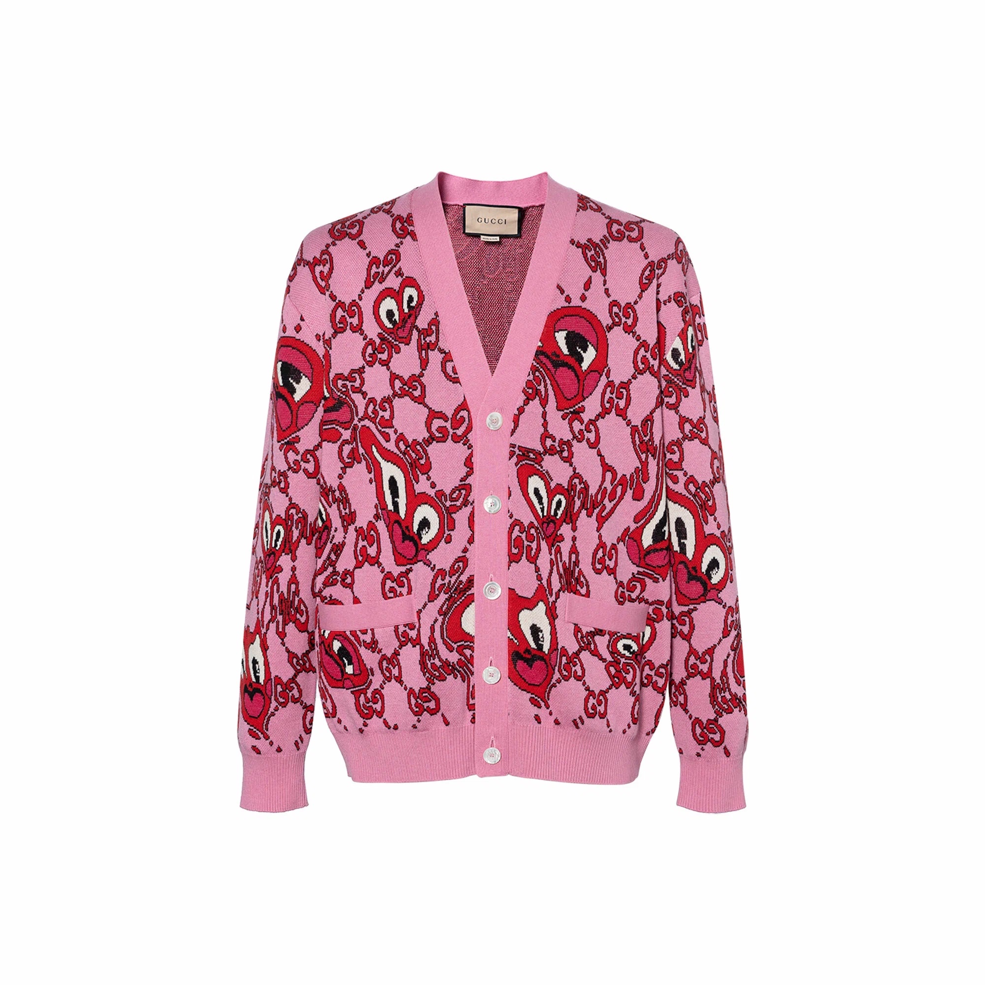 Cardigan GG hồng logo đỏ - SNV 781242