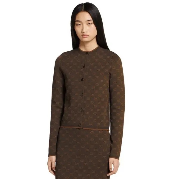 Cardigan GG nâu logo - 836187 - SNV