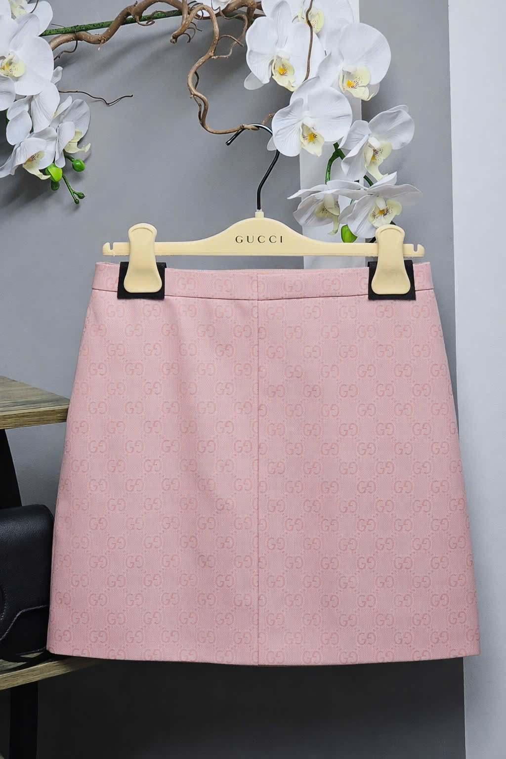 Chân váy GG kid logo cavas hồng (SNV) 787325