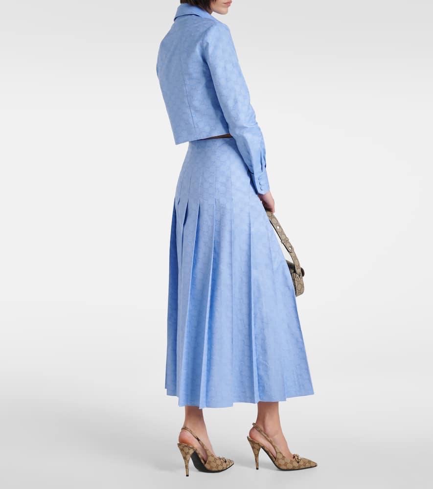 Chân váy maxi GG xanh full logo - SNV - 721388