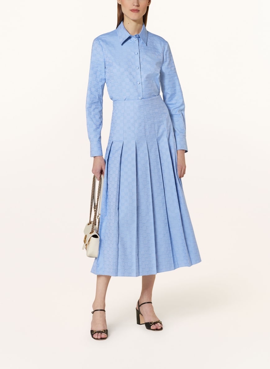 Chân váy maxi GG xanh full logo - SNV - 721388