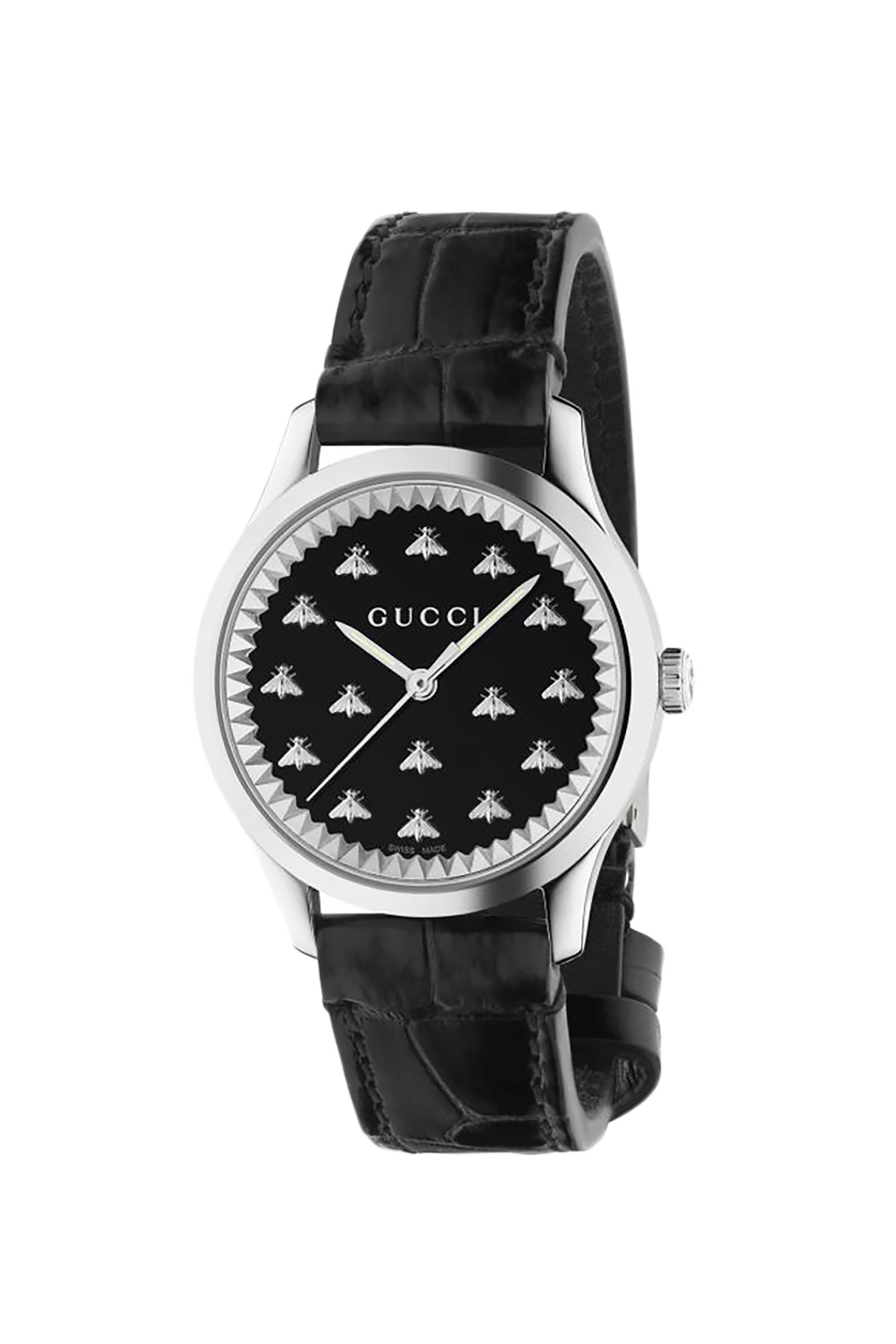 Đồng hồ GG G-timeless Automatic - mặt full ong dây da vân - 750387